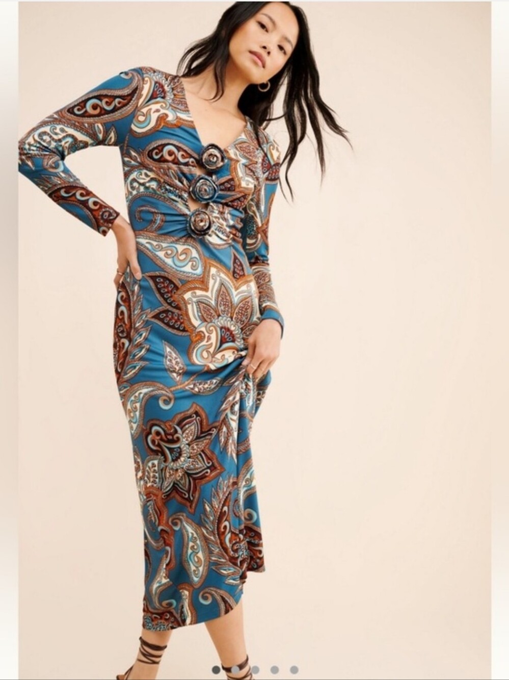 Nuuly x Farm Rio Wonderful Bouquet Midi Dress Size Large Bright Colors